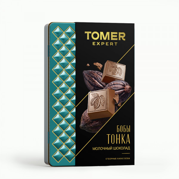 №1 Фабрика Томер металлический бокс Молочный шоколад БОБЫ ТОНКА , 90г в Воркуте