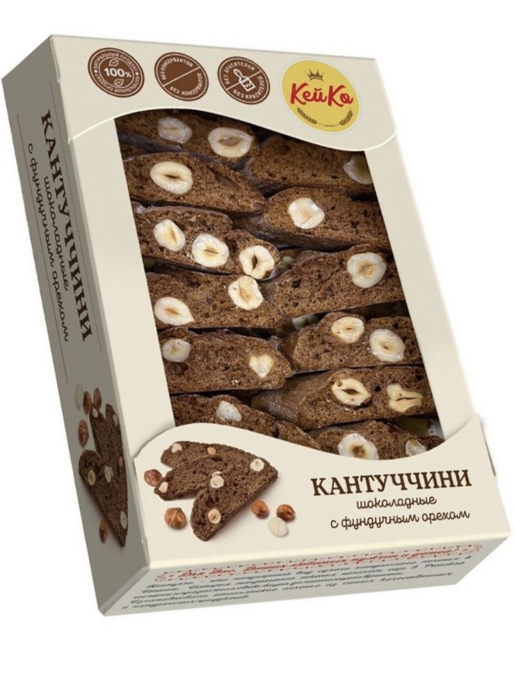  Кей Ко Кантуччини шоколадные с фундучным орехом, 200г  в Воркуте