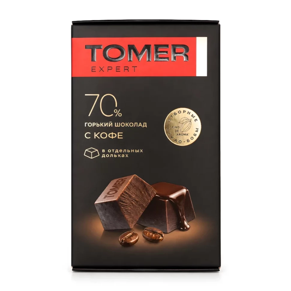  Фабрика Томер  Горький (70%) шоколад с КОФЕ, 90г  в Воркуте
